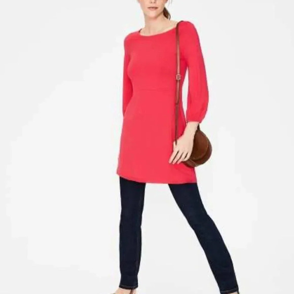 BODEN Lucie Red Knit Tunic Long Sleeve Dress US‎ 8R/UK 12R Casual Office Modest - Picture 1 of 6